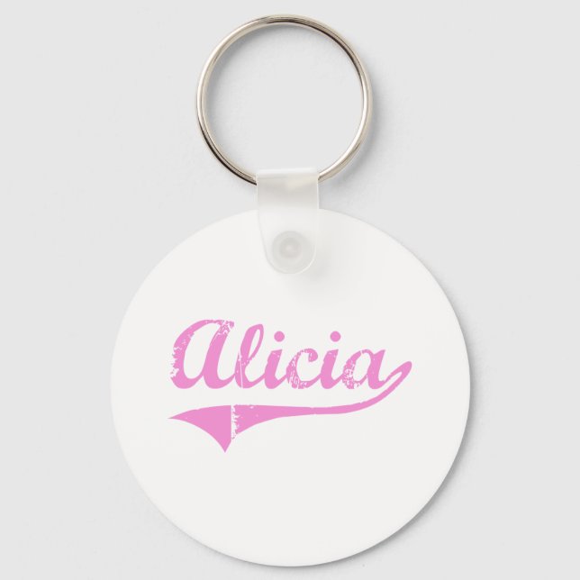 Alicia Classic Style Name Keychain (Front)