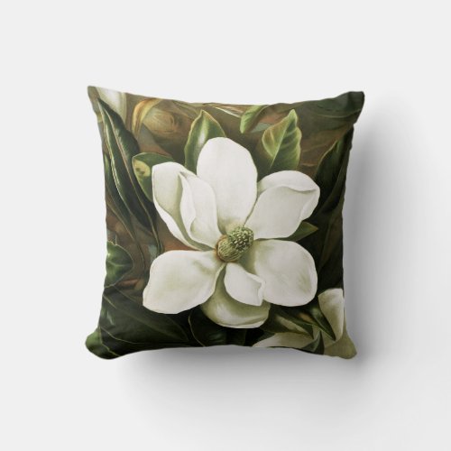 Alicia H Laird Magnolia Grandflora Throw Pillow