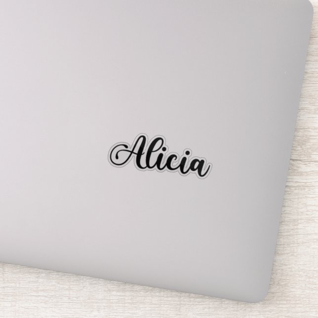 Alicia Name - Handwritten Calligraphy Sticker (Detail)