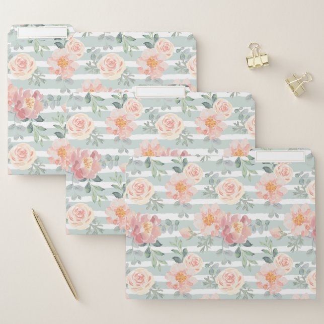 Alicia Rose Stripe Pattern File Folder (Set)
