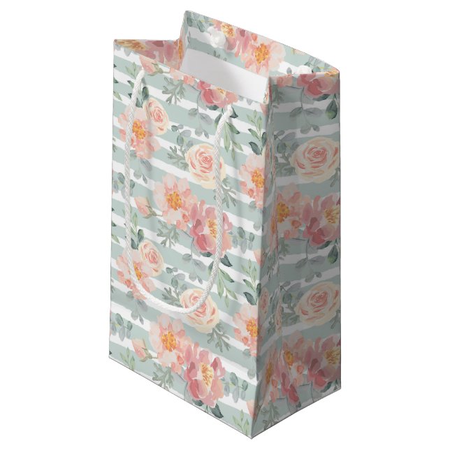 Alicia Rose Stripe Pattern Small Gift Bag (Front Angled)