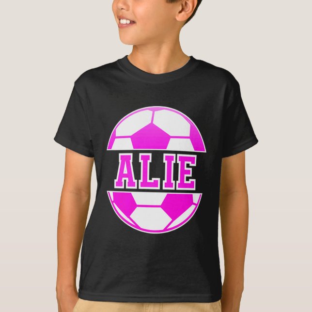 Alie Name Girls Soccer Play Football Sports Fan Ba T-Shirt (Front)