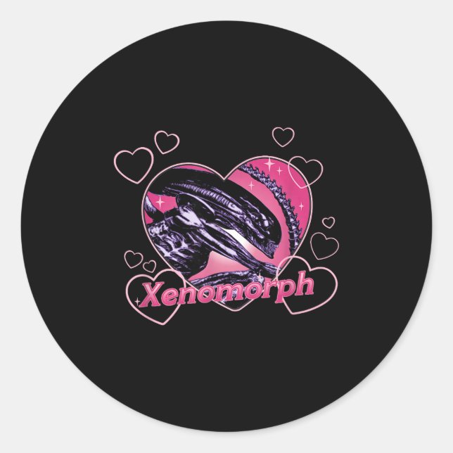 Alien 3 Valentine's Day Loving Xenomorph Heart Rtr Classic Round Sticker (Front)
