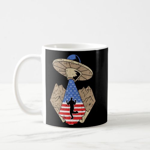 Alien Abduction 4th Of July Ufo American Flag Patr Coffee Mug