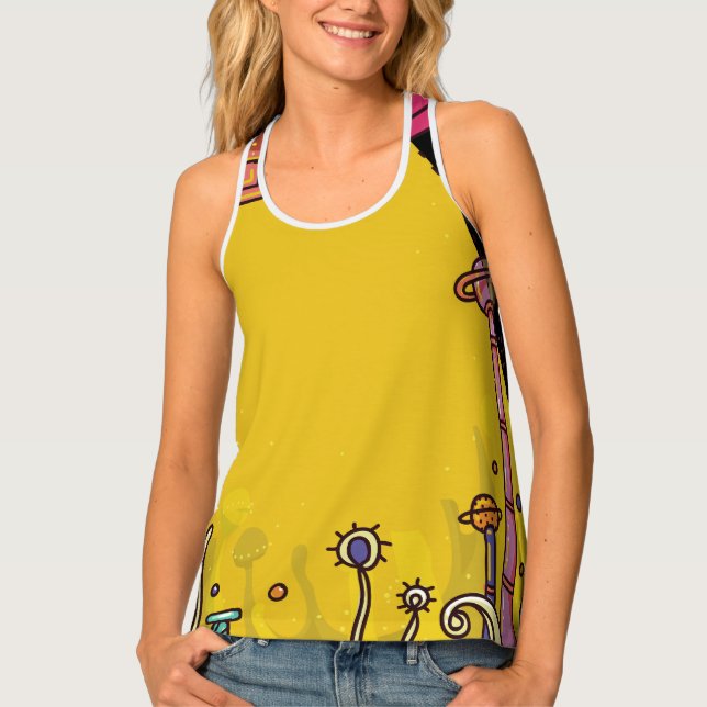 Alien Abduction Athletic  Tank Top (Front)