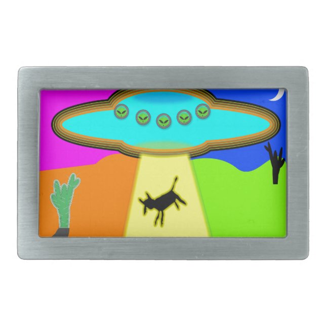 Alien Abduction Belt Buckle (Front)