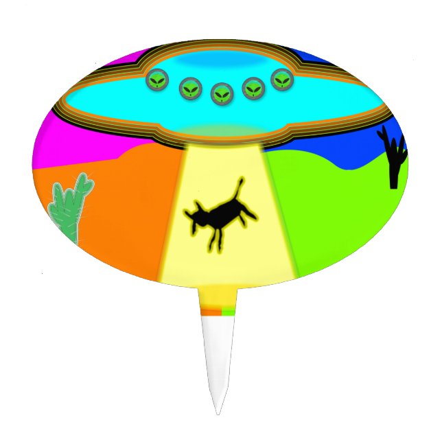 Alien Abduction Cake Topper (Front)