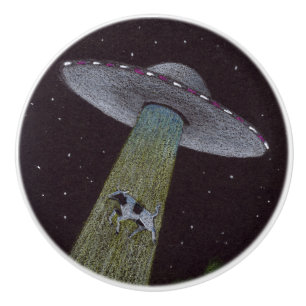 Alien Abduction Ceramic Knob