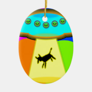 Alien Abduction Ceramic Ornament