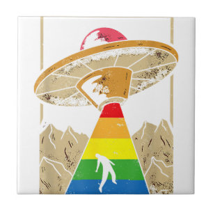 Alien Abduction Gay Pride Gaylien Lgbt  Ceramic Tile