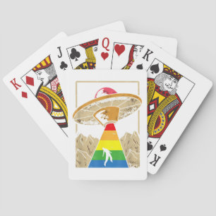 Alien Abduction Gay Pride Gaylien Lgbt Poker Cards