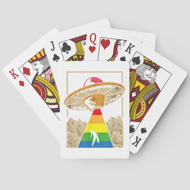 Alien Abduction Gay Pride Gaylien Lgbt  Poker Cards (Back)