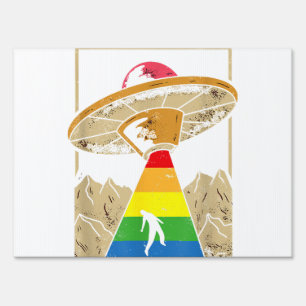 Alien Abduction Gay Pride Gaylien Lgbt  Sign