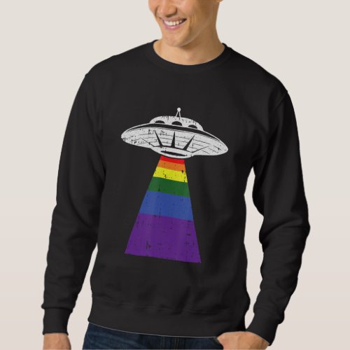 Alien Abduction Gay Pride Lgbt Q Gaylien Ufo Proud Sweatshirt