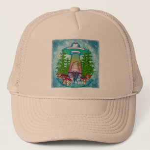 Alien abduction gnome  trucker hat