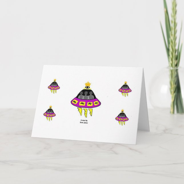Alien Abduction Horizontal Greeting Card (Front)