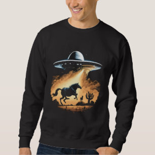 Alien Abduction Horse UFO Spaceship Extraterrestri Sweatshirt