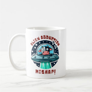 Alien Abduction Mishap Funny Confused Cow Coffee Mug