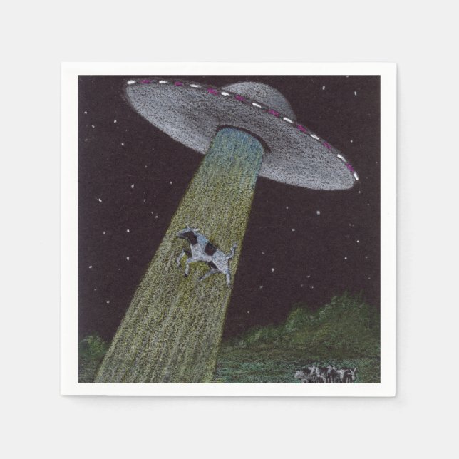 Alien Abduction Paper Napkins (Front)