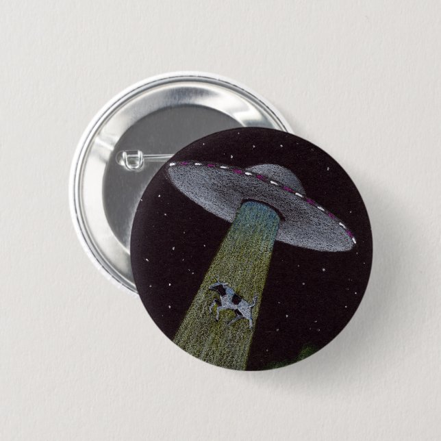 Alien Abduction Pinback Button (Front & Back)