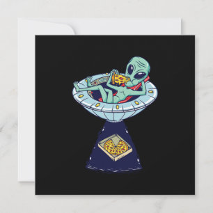 Alien Abduction Pizza UFO Flying Saucer Aliens Gif Invitation