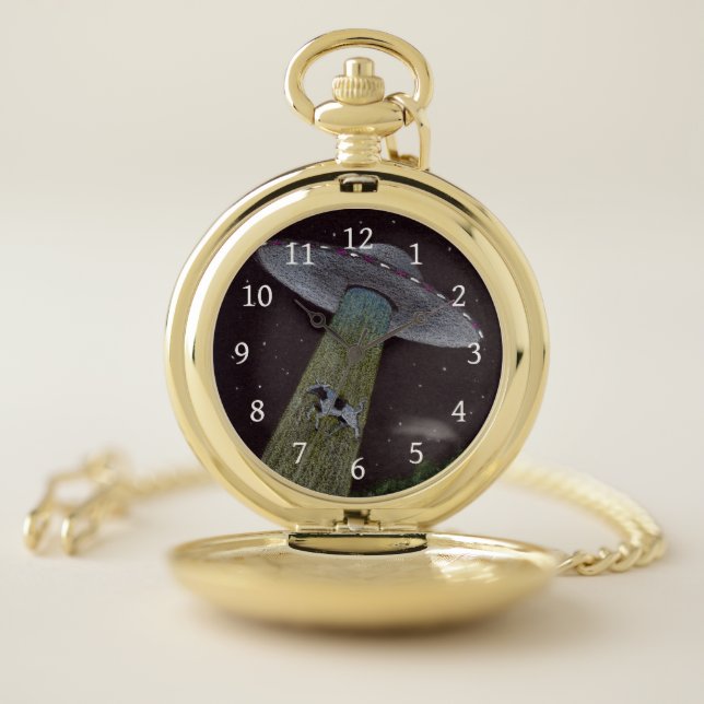 Alien Abduction Pocket Watch (Inside)