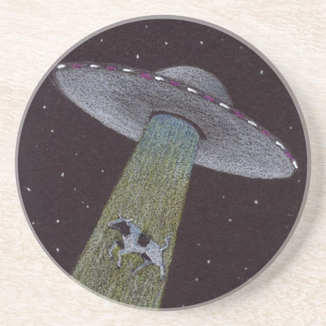 Alien Abduction Sandstone Coaster (Front)