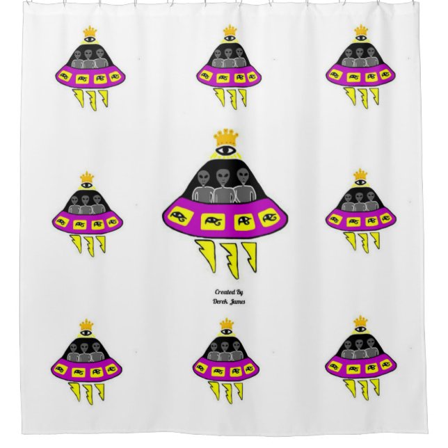 Alien Abduction Shower Curtain (Front)