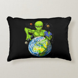 Alien Abduction Space Planet UFO Conspiracy Accent Pillow