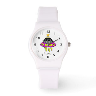 Alien Abduction Sporty White Silicon Watch