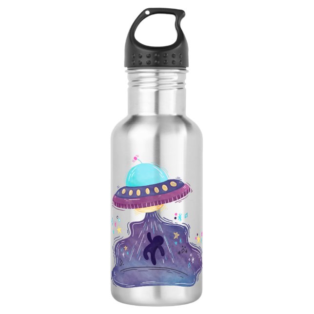 alien abduction stainless steel water bottle (Front)