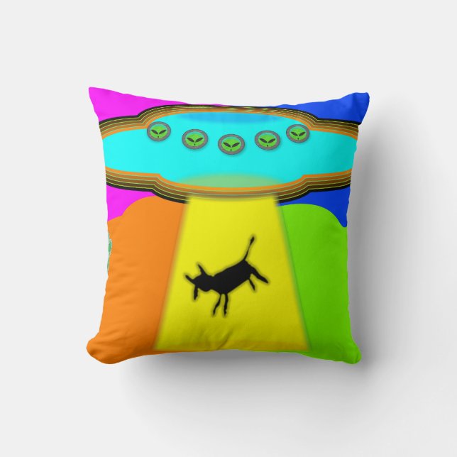 Alien Abduction Throw Pillow (Front)