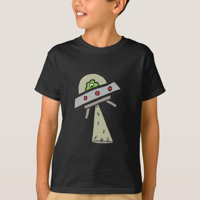 Alien Abduction UFO Flying Saucer T-Shirt (Front)