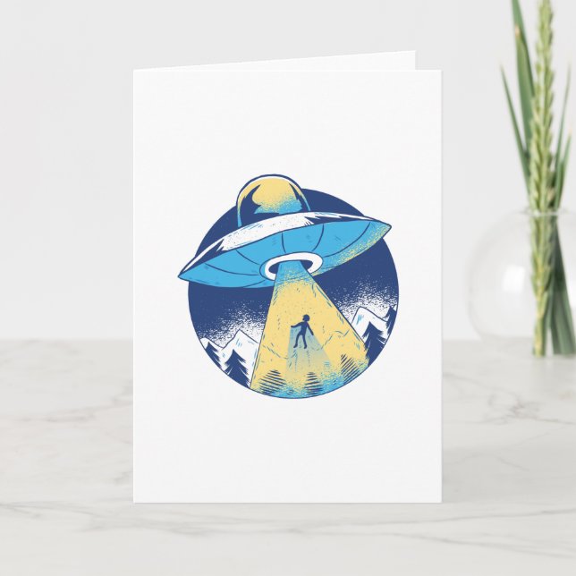 Alien Abduction Ufo Sci Fi gift Card (Front)