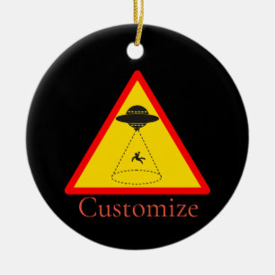 Alien Abduction UFO Thunder_Cove Ceramic Ornament