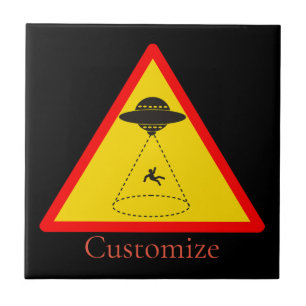 Alien Abduction UFO Thunder_Cove Ceramic Tile