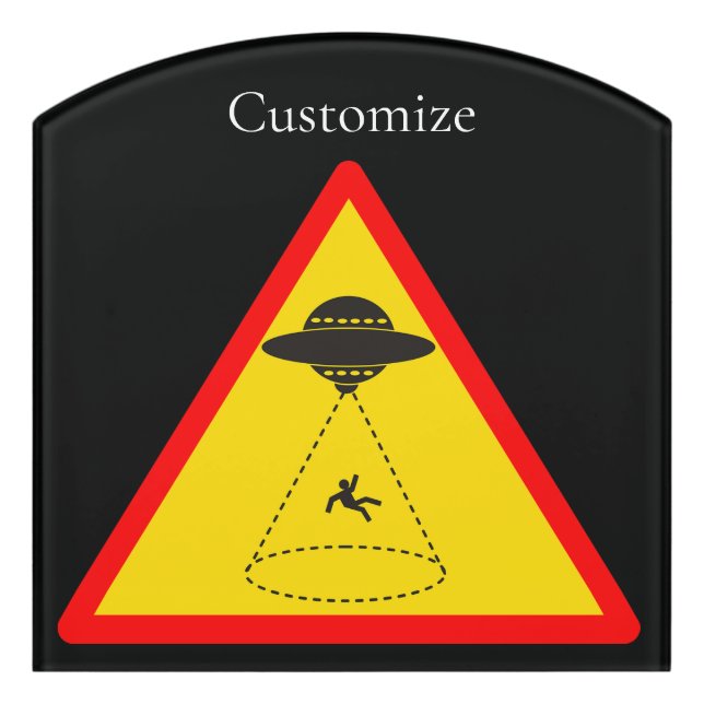 Alien Abduction UFO Thunder_Cove Door Sign (Contour Front)