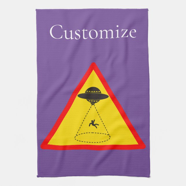 Alien Abduction UFO Thunder_Cove Kitchen Towel (Vertical)