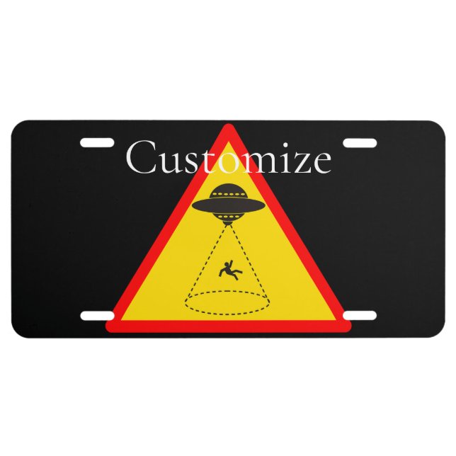 Alien Abduction UFO Thunder_Cove License Plate (Front)