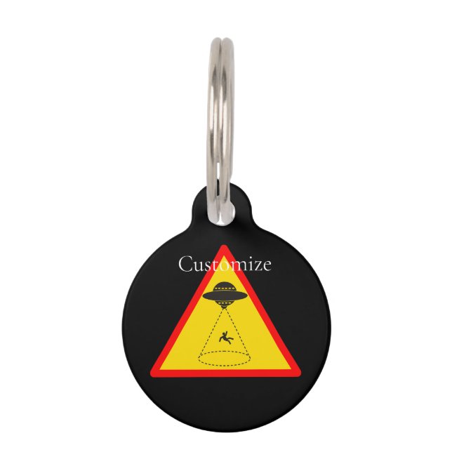 Alien Abduction UFO Thunder_Cove Pet ID Tag (Front)