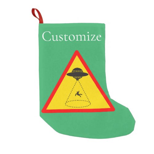 Alien Abduction UFO Thunder_Cove Small Christmas Stocking