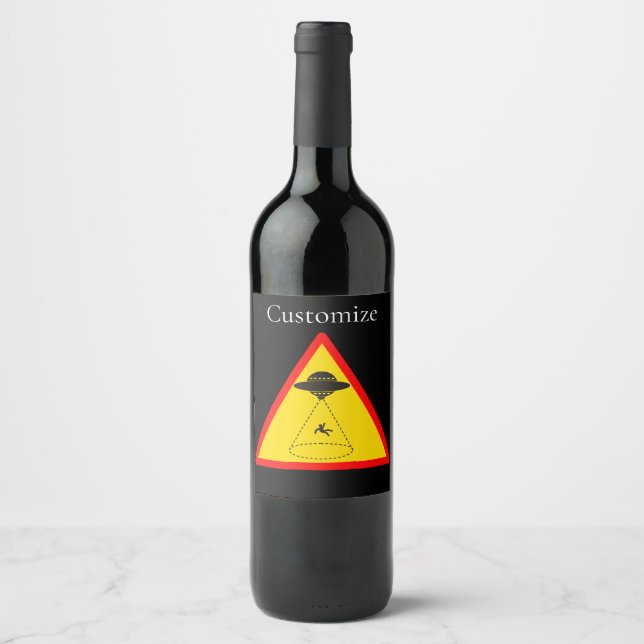 Alien Abduction UFO Thunder_Cove Wine Label (Front)