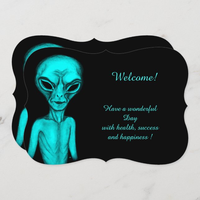 Alien , Add Your Text Invitation (Front/Back)