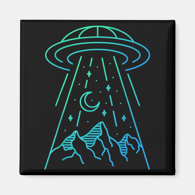 Alien Adventure Ufo Flying Saucer Lovers Funny  Magnet (Front)