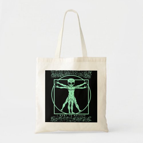 ALIEN  ALIENS SHIRT UFO SHIRT ANCIENT ASTRONAUT TH TOTE BAG