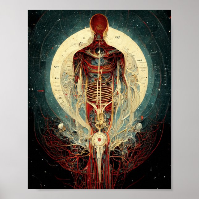 Alien Anatomy 2 Science Fiction Art Poster (Front)