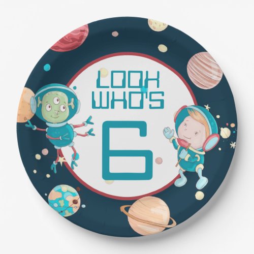 Alien and Astronaut in Space theme Paper Plates