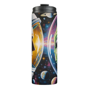 Alien and Astronaut in Space  Thermal Tumbler