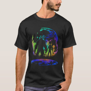 Alien And Bigfoot Moon Sasquatch Belive UFO Extrat T-Shirt