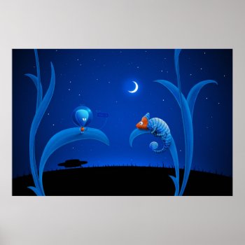 Alien And Chameleon Poster by vladstudio at Zazzle